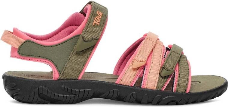 Teva Tirra sandalen olijfroen zalm Groen Meisjes Textiel Meerkleurig 38 39