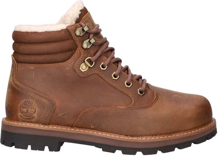 Timberland leren veterboots met profielzool cognac