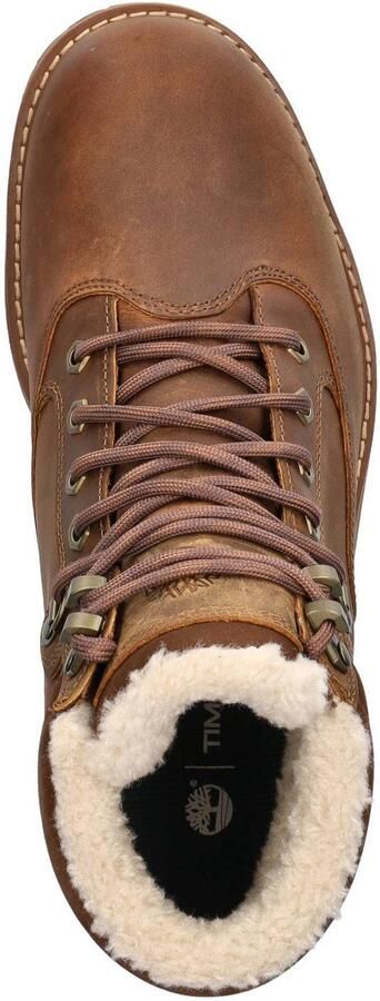 Timberland leren veterboots met profielzool cognac - Foto 3