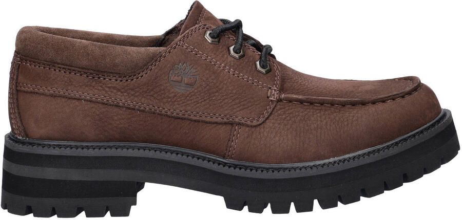 Timberland suède veterschoenen met profielzool bruin