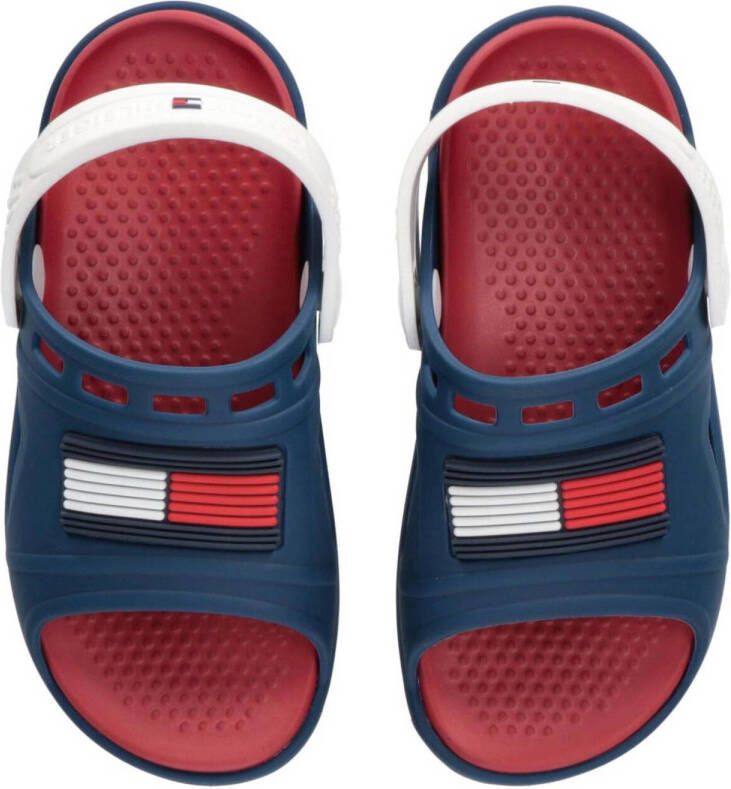 Tommy Hilfiger badslippers met hielbandje donkerblauw Rubber 22