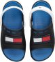 Tommy Hilfiger badslippers met hielbandje zwart Rubber 22 - Thumbnail 1