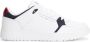 Tommy Hilfiger Basket core leren sneakers wit donkerblauw - Thumbnail 1