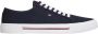 Tommy Jeans Blauwe Canvas Sneakers Core Corporate Black Dames - Thumbnail 2