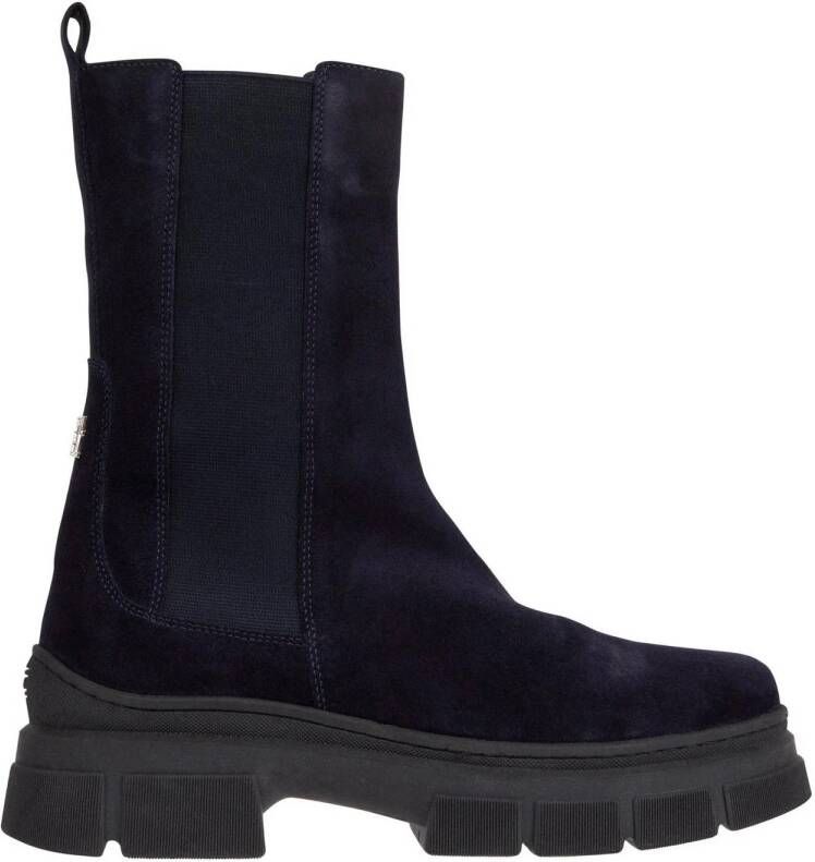 Tommy Hilfiger chunky suède chelsea boots donkerblauw