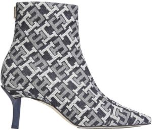 Tommy Hilfiger enkellaarzen met allover print donkerblauw