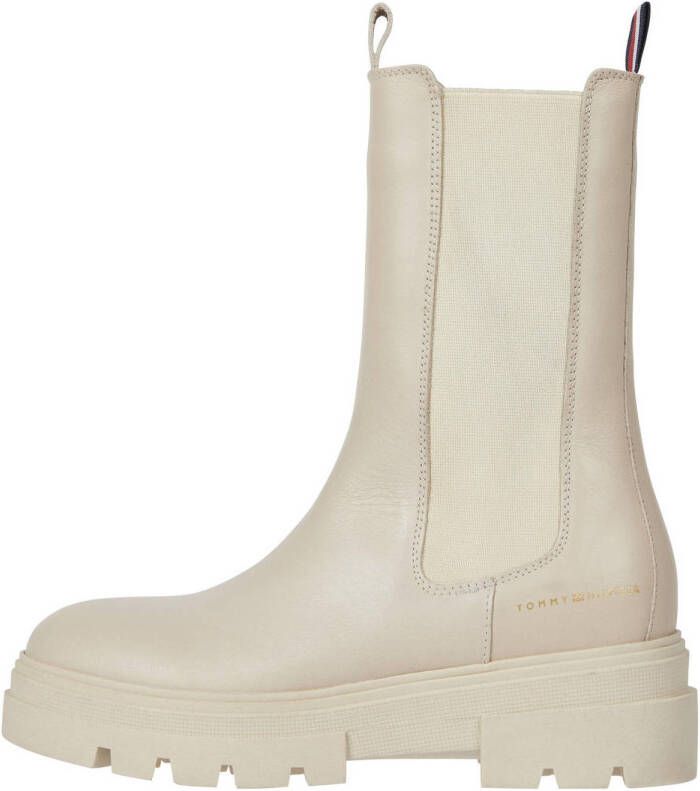 Tommy Hilfiger leren chelsea boots beige