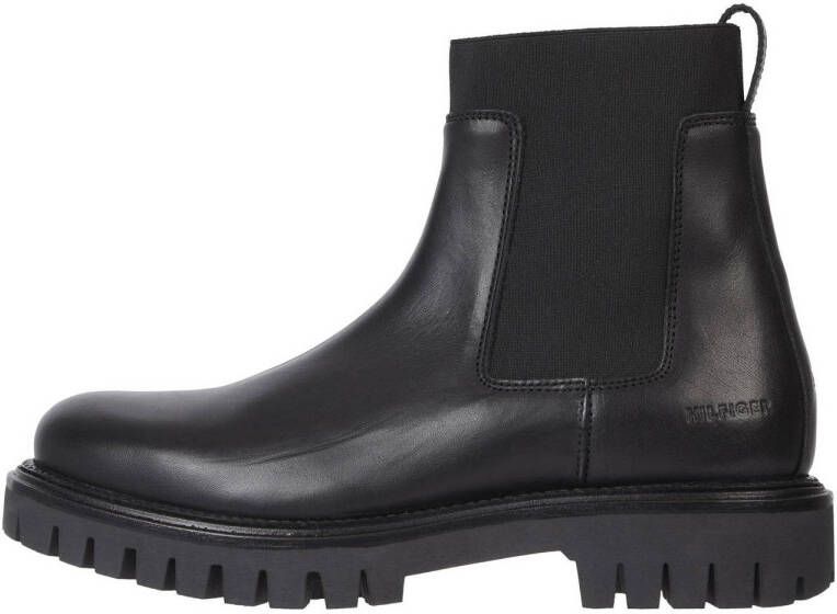 Tommy Hilfiger leren chelsea boots zwart