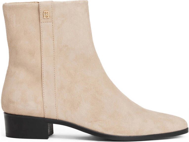 TOMMY HILFIGER Beige Enkellaarsjes Th Suede Pointy Zip Bootie - Foto 2