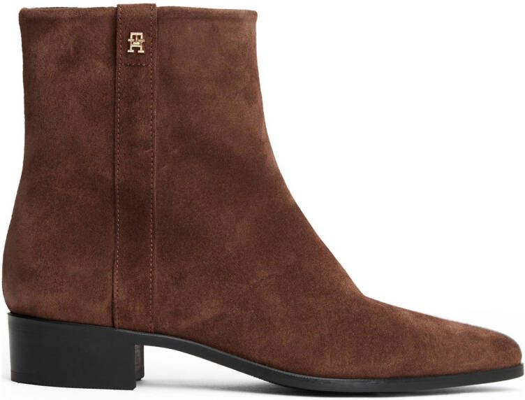 Tommy Hilfiger Laarsjes TH SUEDE POINTY ZIP BOOTIE blokhak westernlaarzen cowboylaarzen heeft een smalle vorm - Foto 2