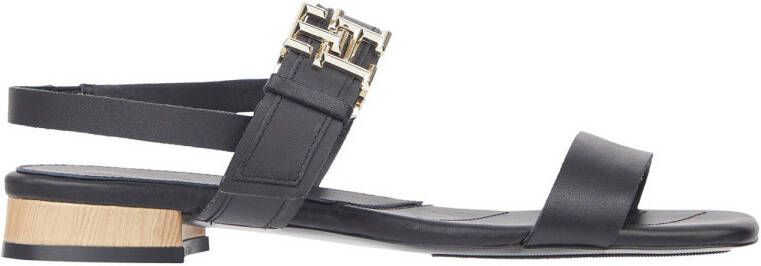 Tommy Hilfiger leren sandalen zwart