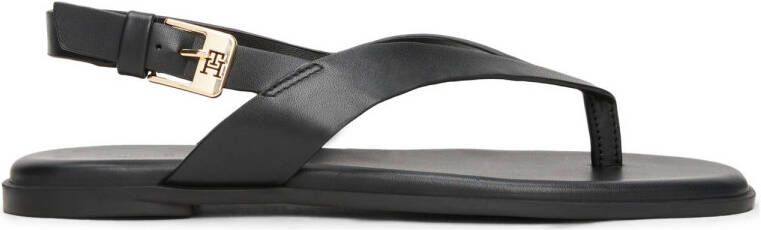 Tommy Hilfiger leren sandalen zwart