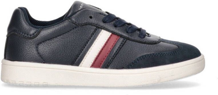 Tommy Hilfiger leren sneakers donkerblauw Jongens Leer Logo 30