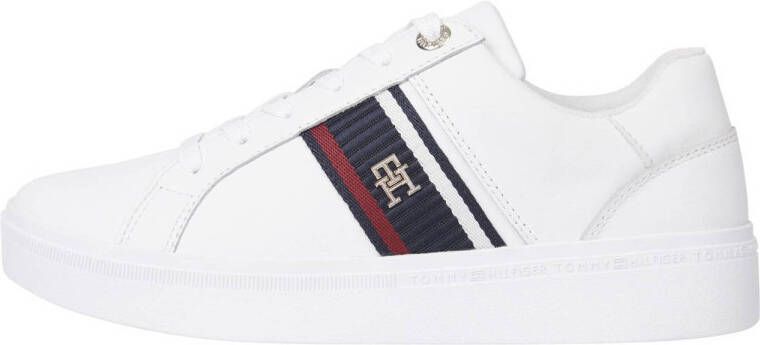 Tommy Hilfiger Witte Leren Sneakers Stijlvol Comfortabel