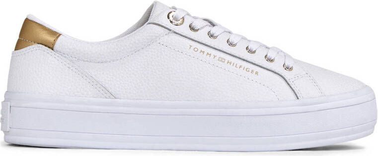 Tommy Hilfiger FW0FW07778 Essential Vulc Leather Damestrainers YBS-Wit