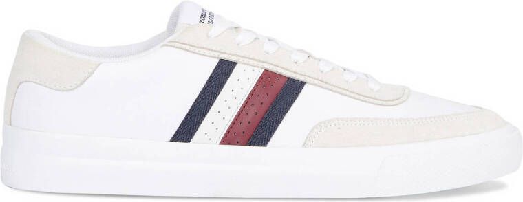Tommy Hilfiger Sneakers TH CUPSET RWB LTH met zijstrepen vrijetijdsschoen lage schoen veterschoen