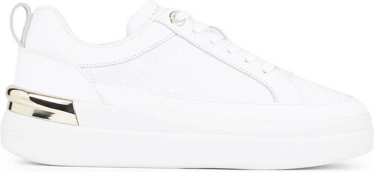 TOMMY HILFIGER Lage Sneakers Dames Lux Court Monogram Maat: 41 Materiaal: Leatherlook Kleur: Wit