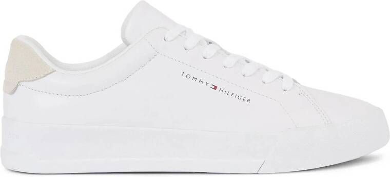 Tommy Jeans Witte leren veterschoenen met rubberen zool White Heren