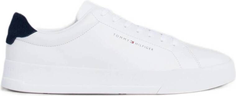 Tommy Hilfiger leren sneakers wit donkerblauw