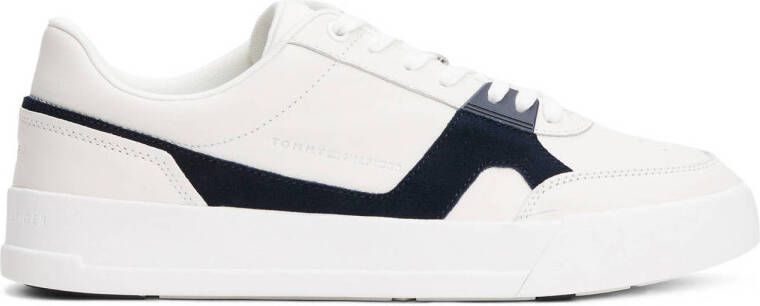 Tommy Hilfiger leren sneakers wit donkerblauw
