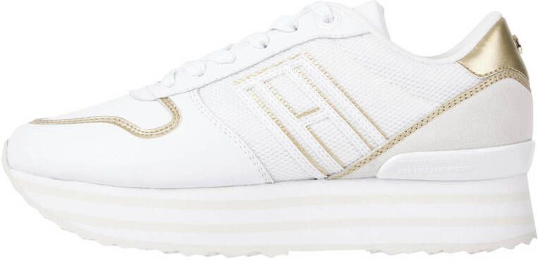 Tommy Hilfiger leren sneakers wit goud