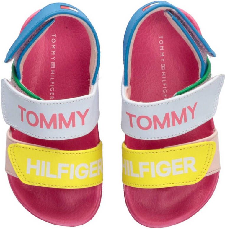 Tommy Hilfiger sandalen wit roze geel Meisjes Imitatieleer Meerkleurig 27