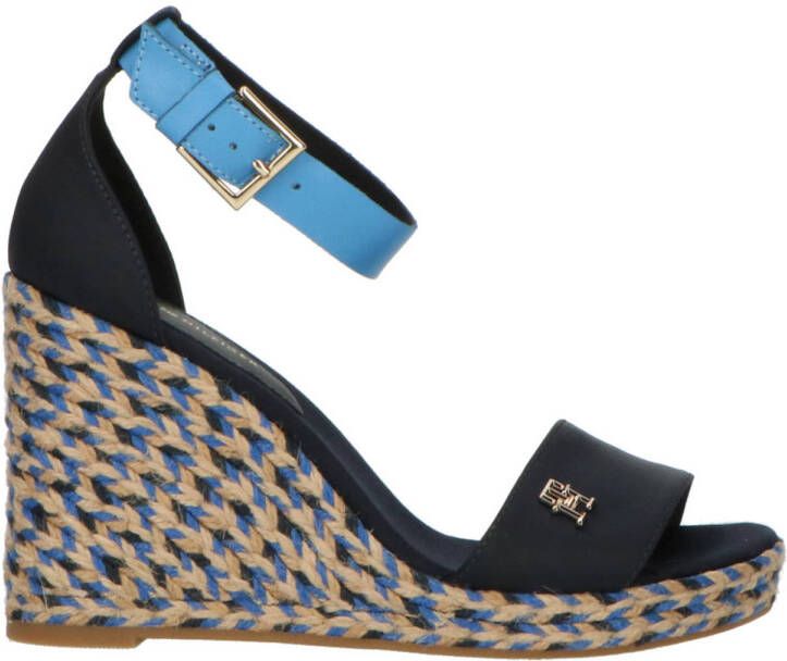 Tommy Hilfiger satijnen espadrilles donkerblauw