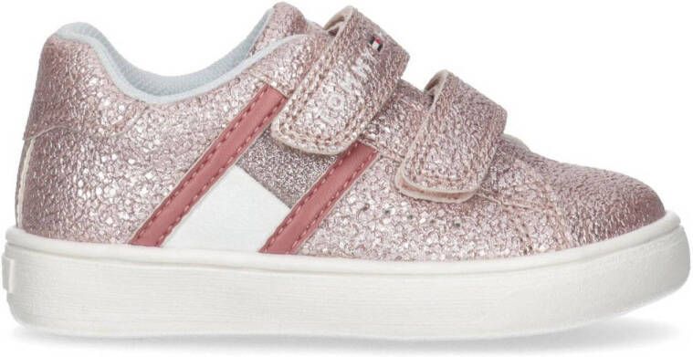 Tommy Hilfiger sneakers met glitters roze Meisjes Imitatieleer Meerkleurig 21