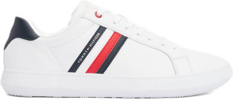 Tommy Hilfiger Sneakers ESSENTIAL LEATHER CUPSOLE vrijetijdsschoen lage schoen veterschoen met typische strepen
