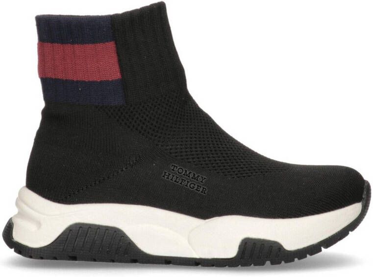Tommy Hilfiger sock sneakers zwart Jongens Meisjes Textiel Logo 36