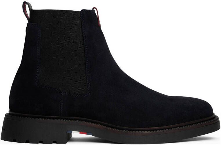 Tommy Hilfiger suède chelsea boots donkerblauw
