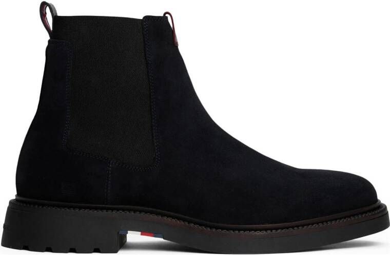 Tommy Hilfiger suède chelsea boots donkerblauw