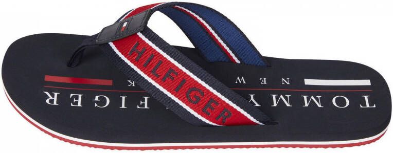 Tommy Hilfiger Teenslippers HILFIGER MARITIME BEACH SANDAL met een logo opschrift