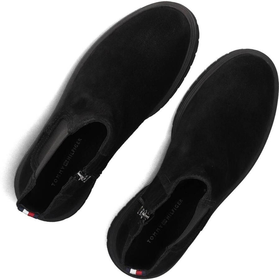 TOMMY HILFIGER Chelsea Boots Heren Hilfiger Zip Suède Zwart