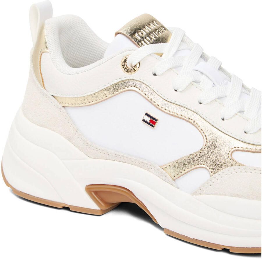 Tommy Hilfiger chunky leren sneakers wit goud - Foto 2