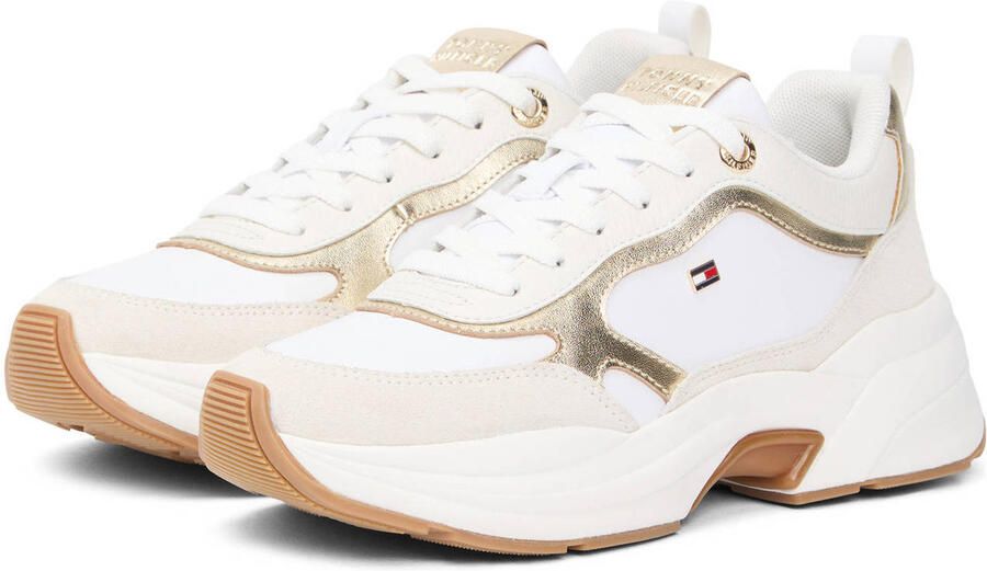Tommy Hilfiger chunky leren sneakers wit goud - Foto 3