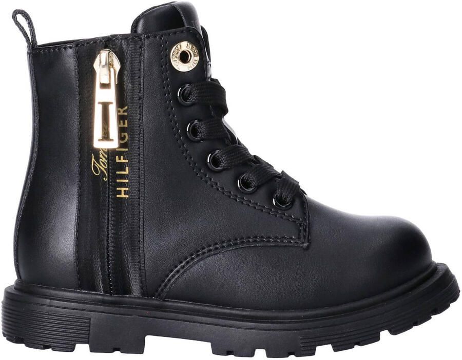 Tommy Hilfiger enkelboots met profielzool zwart