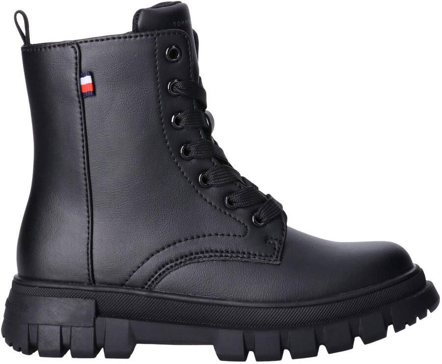 Tommy Hilfiger enkelboots met profielzool zwart