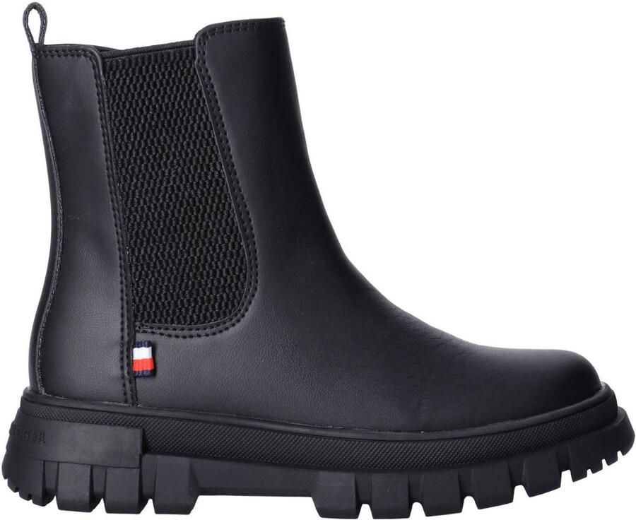 Tommy Hilfiger enkelboots met profielzool zwart