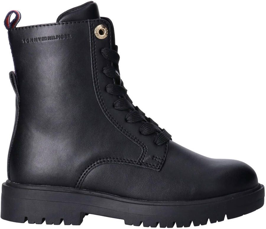 Tommy Hilfiger enkelboots met profielzool zwart