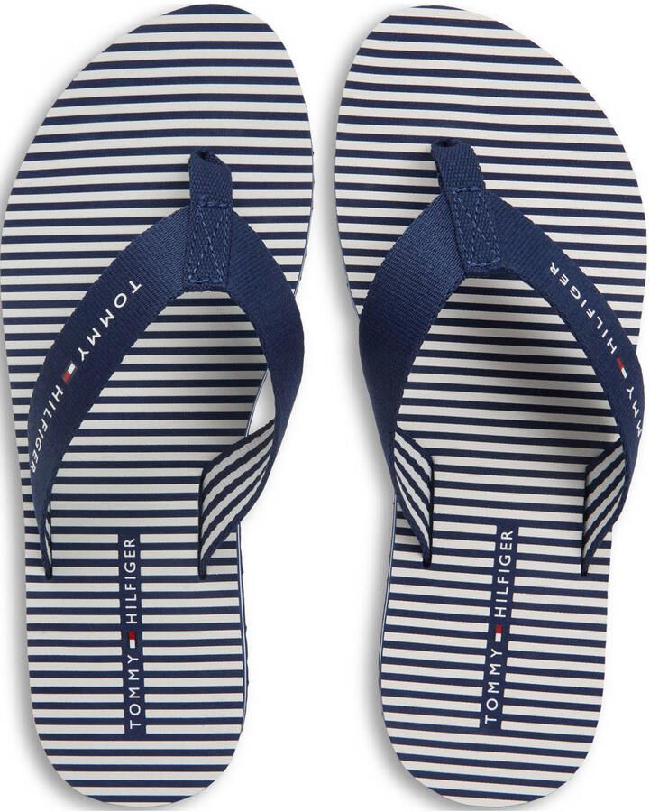 TOMMY HILFIGER Teenslipper 'Ithaca' donkerblauw wit