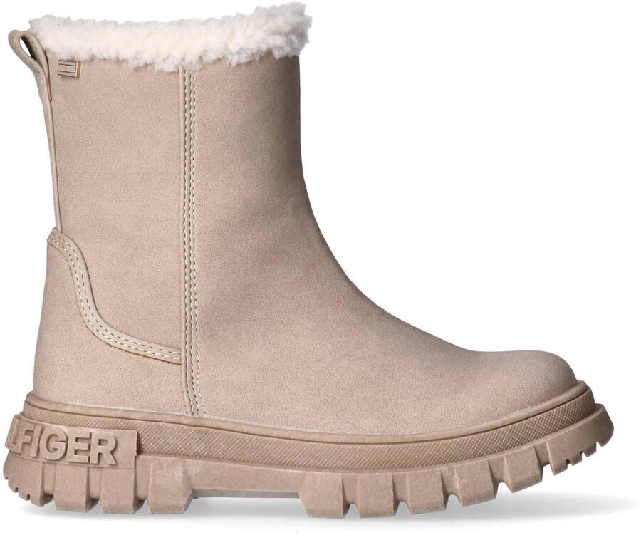 Tommy Hilfiger gevoerde enkelboots taupe