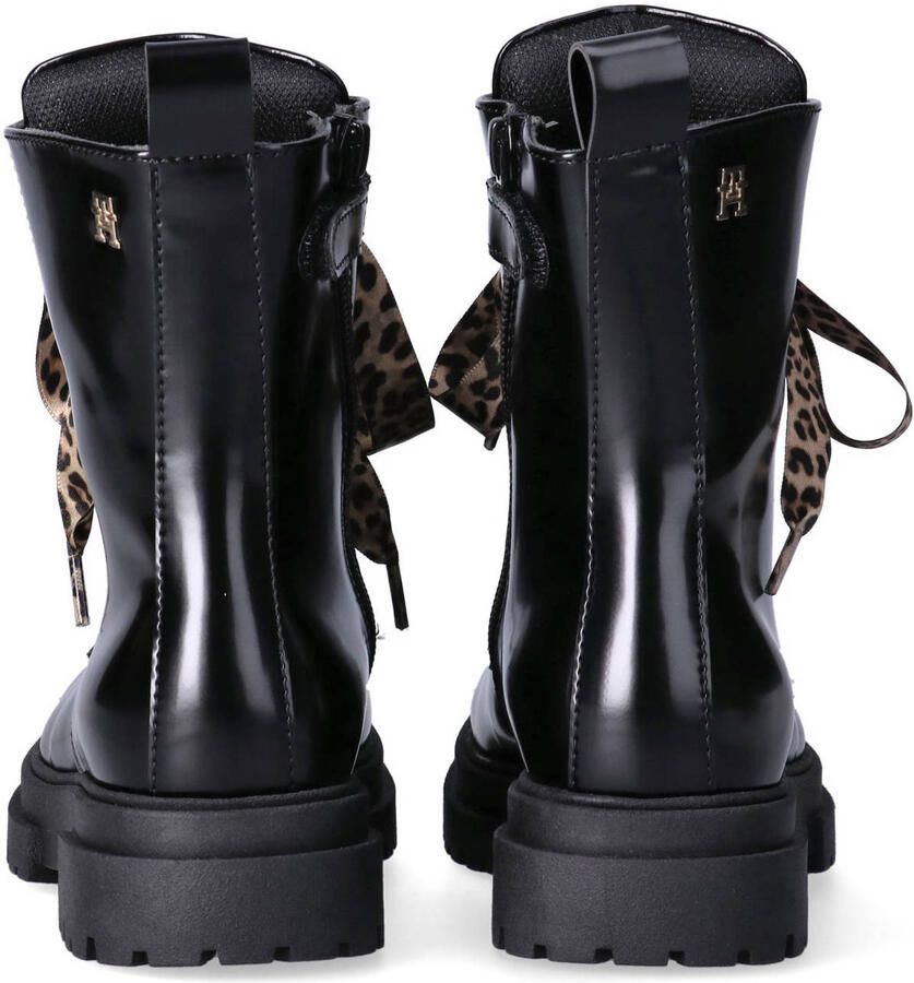 Tommy Hilfiger imitatieleren enkelboots met profielzool zwart - Foto 7