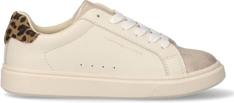 Tommy Hilfiger imitatieleren sneakers met panterprint beige