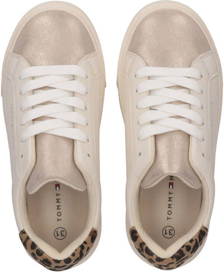 Tommy Hilfiger imitatieleren sneakers met panterprint beige - Foto 3