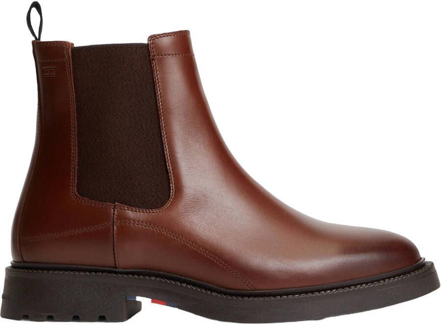 Tommy Hilfiger leren chelsea boots bruin