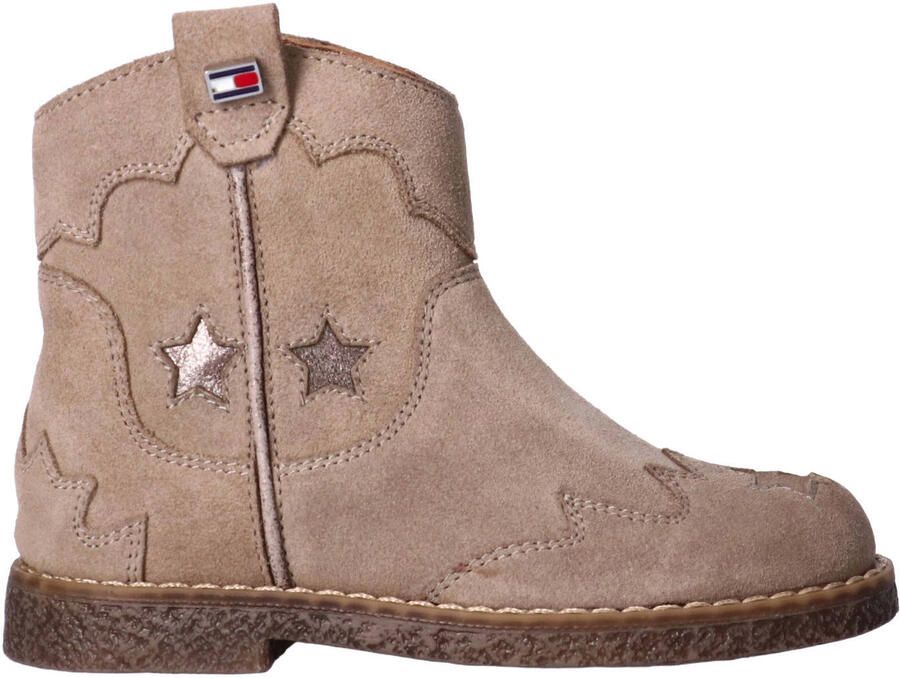 Tommy Hilfiger leren laarzen met hak taupe
