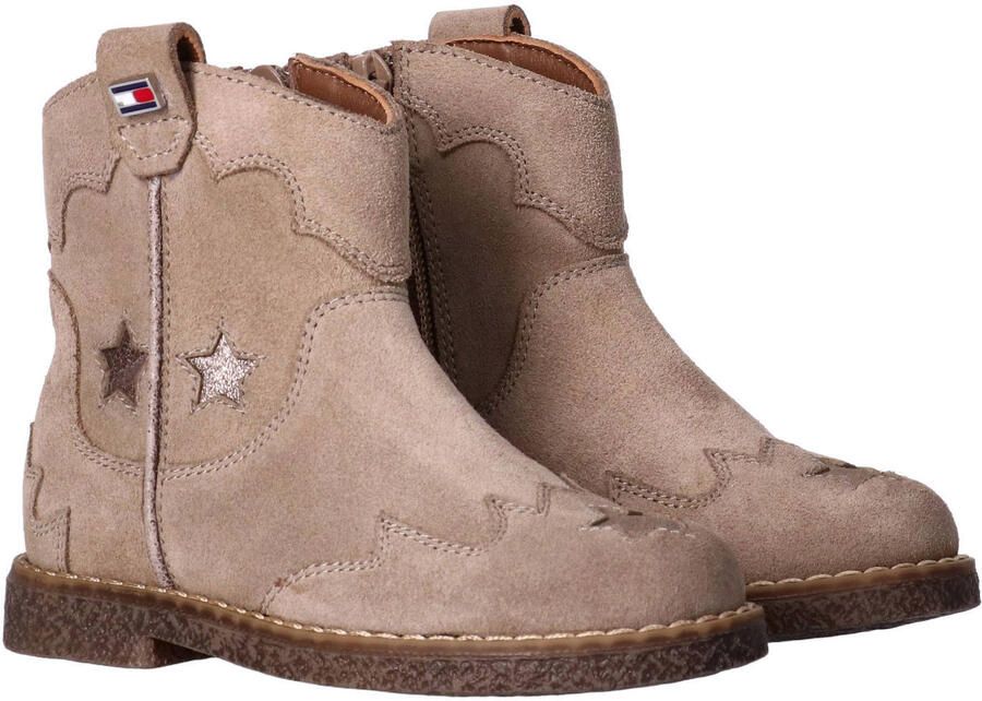 Tommy Hilfiger leren laarzen met hak taupe - Foto 3