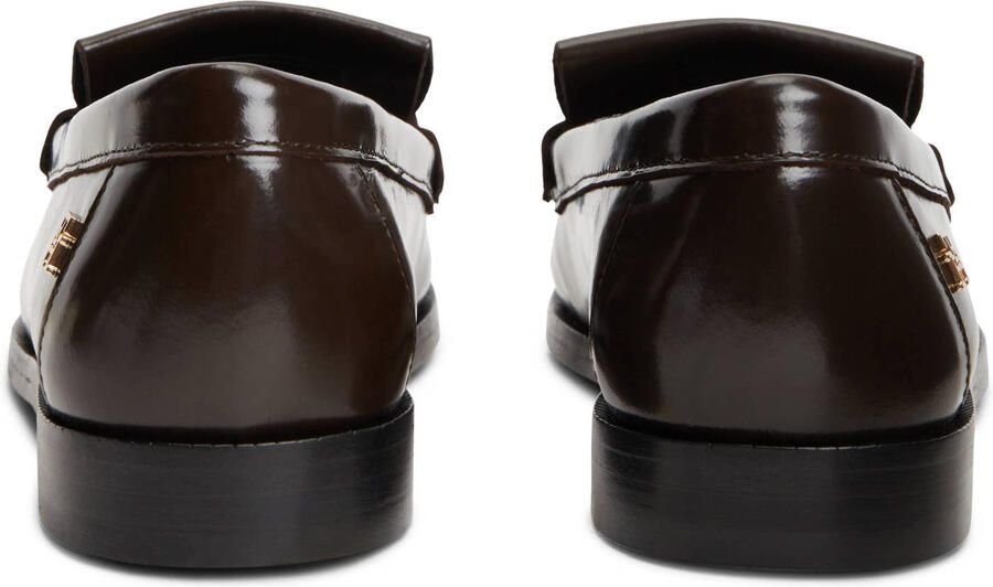 Tommy Hilfiger leren loafers met franjes donkerbruin - Foto 2