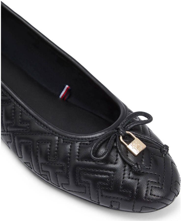 Tommy Hilfiger leren quilted ballerina's zwart - Foto 2
